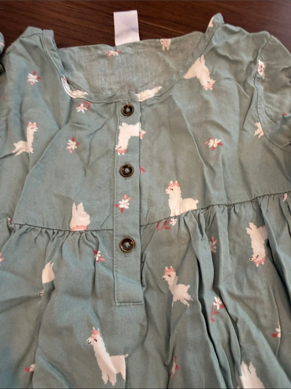 Carter's Girls' Long Sleeve Top with White Llama Print Size 4t -C11-230